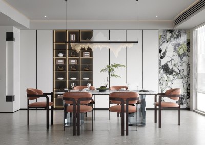 新中式餐厅3D模型下载